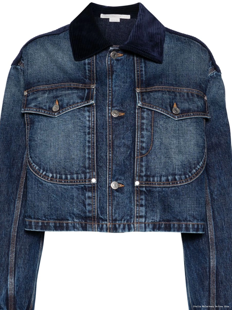 Cheap Women McCartney Stella corduroy-collar jacket denim 0724